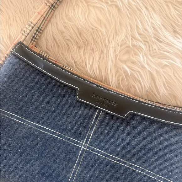 Kate Spade Denim & Plaid Shoulder Bag - Picture 3 of 5
